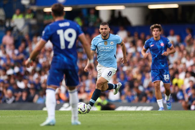 <p>Mateo Kovacic in action in Manchester City’s win over Chelsea</p>