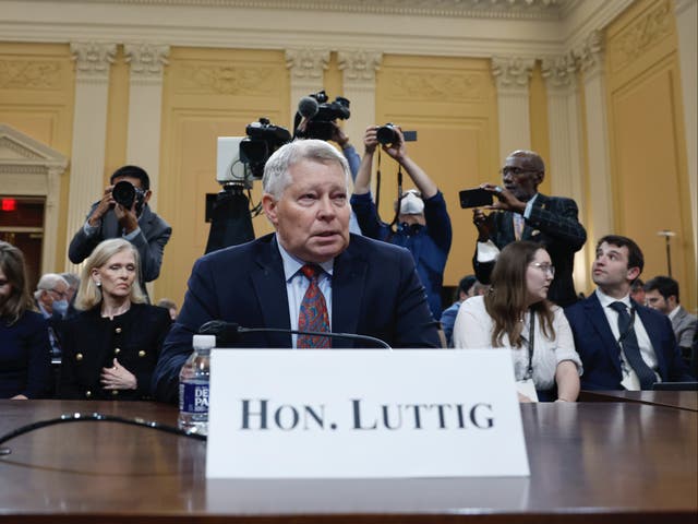 <p>J Michael Luttig, former US Court of Appeals judge, speaking to the January 6 committee</p>