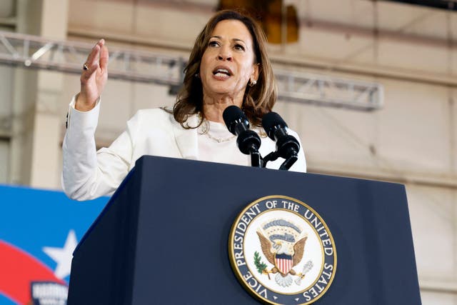 <p>Democratic presidential candidate Kamala Harris will give her first major policy speech focusing on the economy in Raleigh, North Carolina</p>